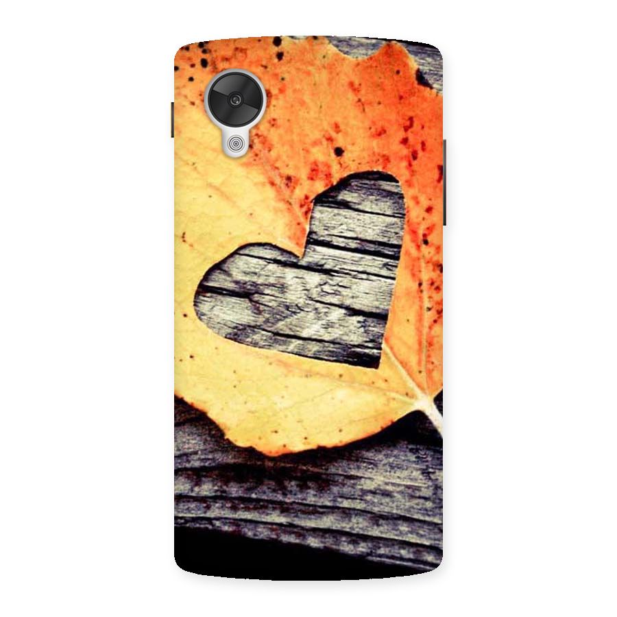 Wood Heart Leaf Back Case for Google Nexsus 5