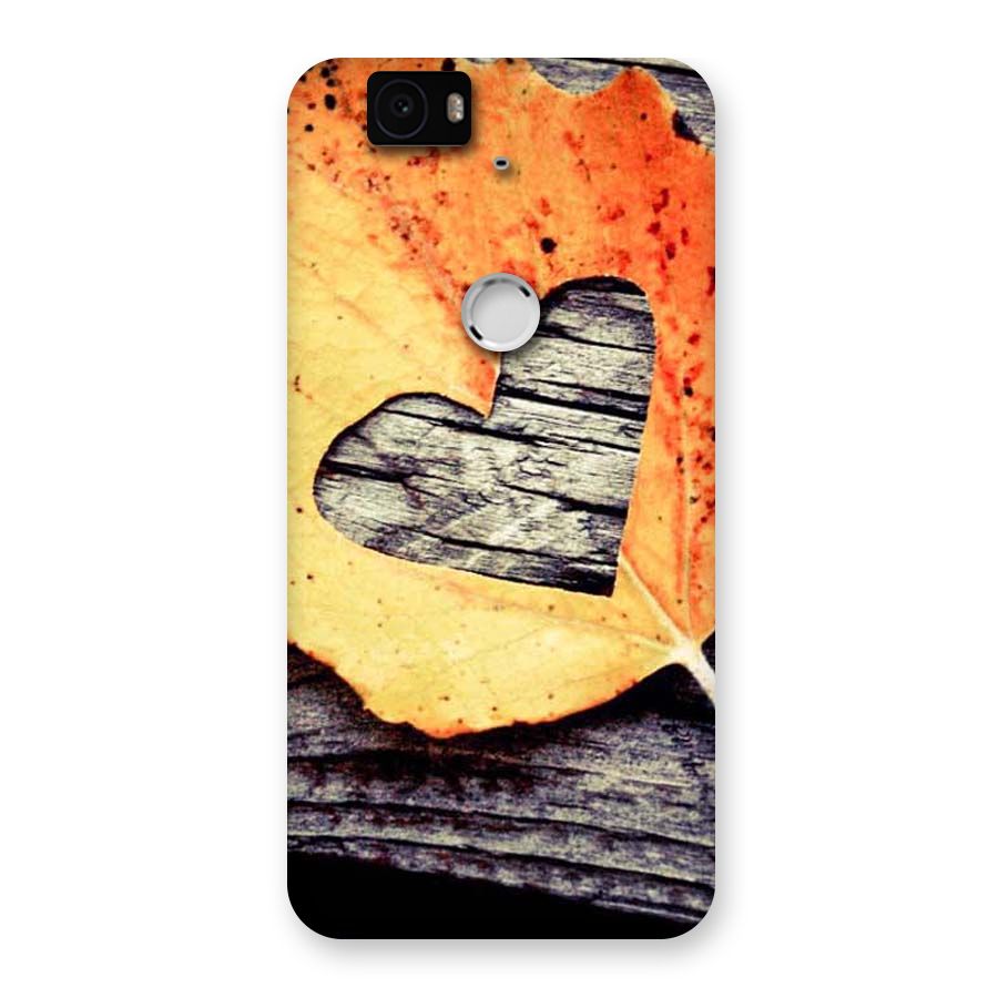 Wood Heart Leaf Back Case for Google Nexus-6P