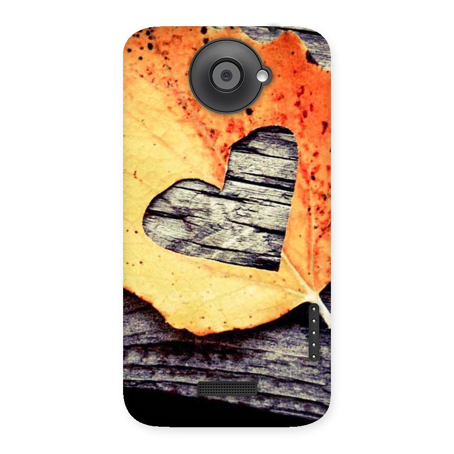 Wood Heart Leaf Back Case for HTC One X