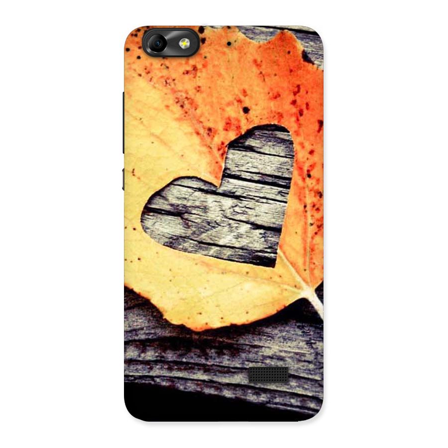 Wood Heart Leaf Back Case for Honor 4C