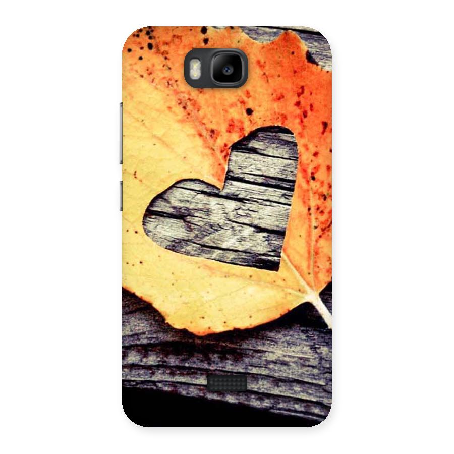 Wood Heart Leaf Back Case for Honor Bee