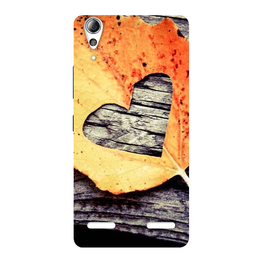 Wood Heart Leaf Back Case for Lenovo A6000 Plus
