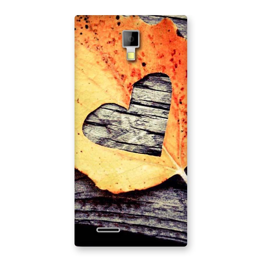 Wood Heart Leaf Back Case for Micromax Canvas Xpress A99