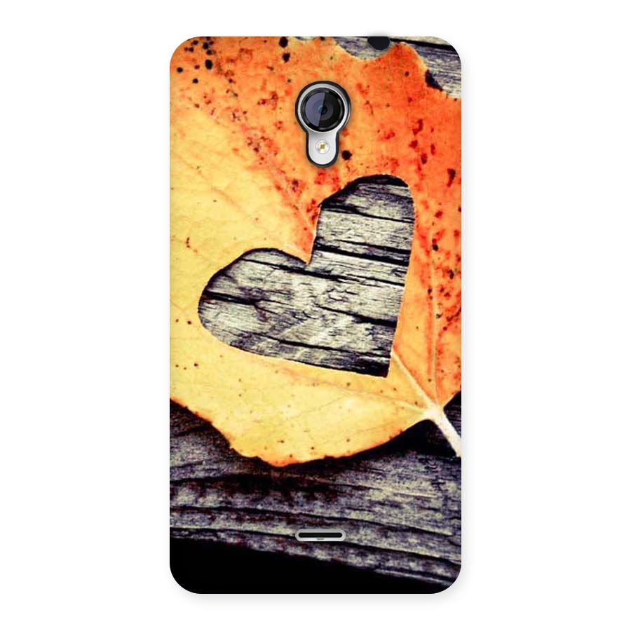 Wood Heart Leaf Back Case for Micromax Unite 2 A106