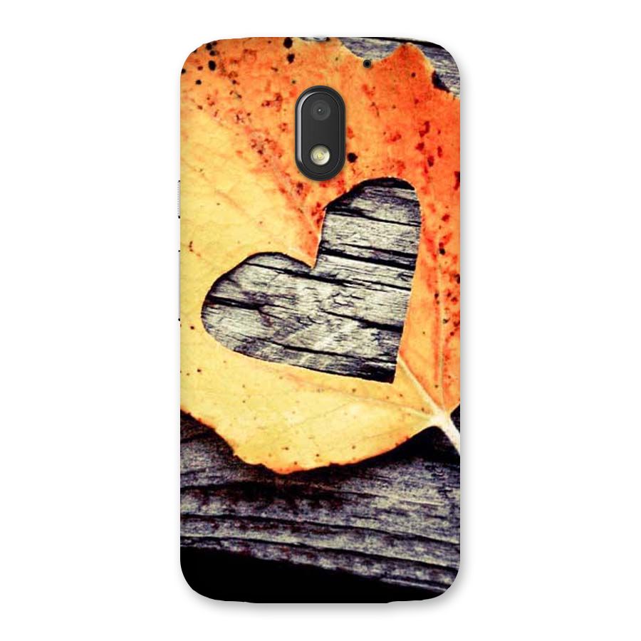Wood Heart Leaf Back Case for Moto E3 Power