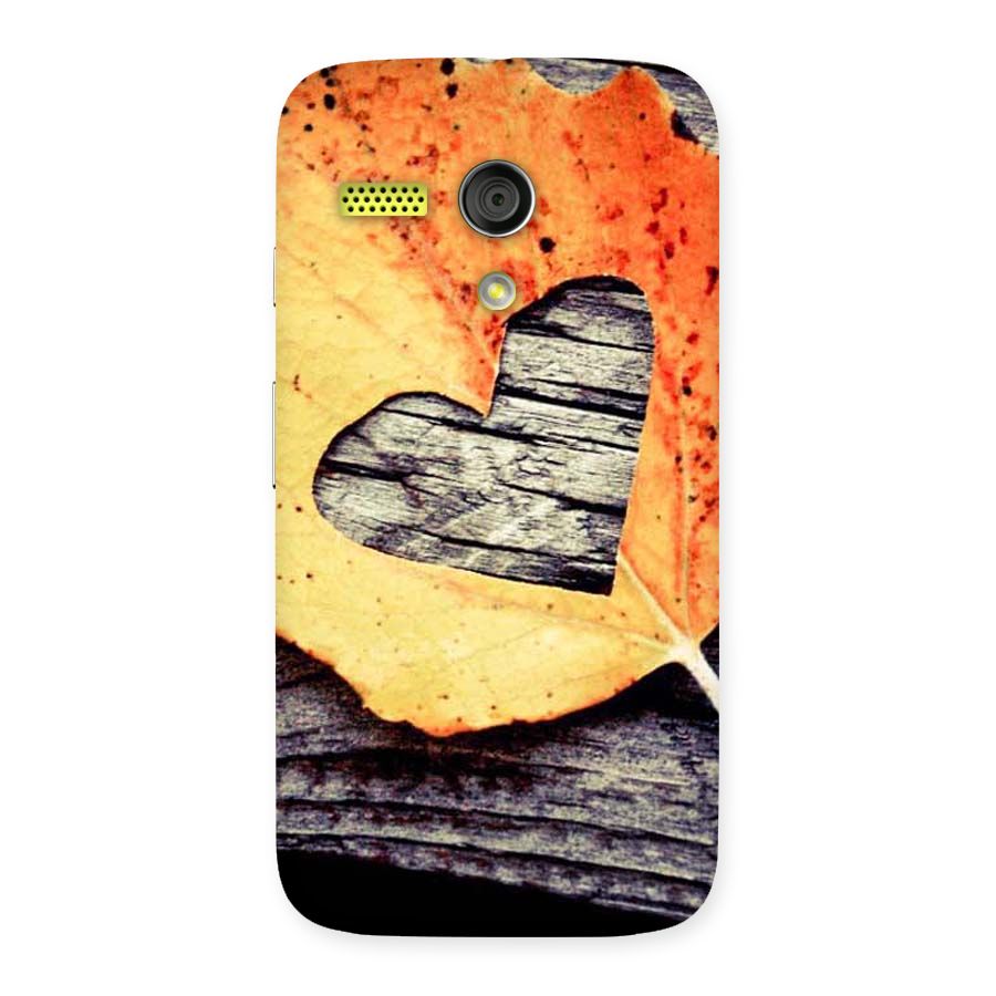 Wood Heart Leaf Back Case for Moto G