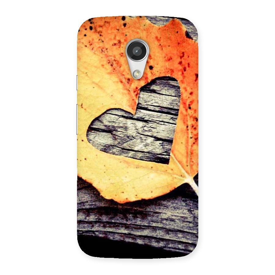 Wood Heart Leaf Back Case for Moto G 2nd Gen