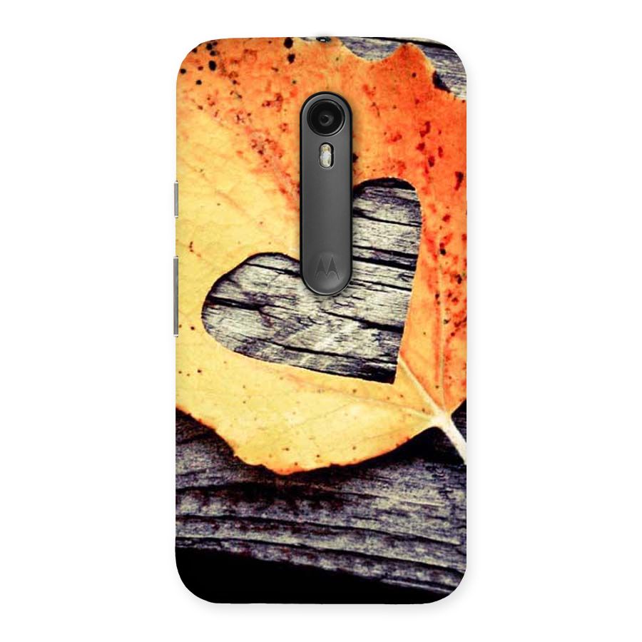 Wood Heart Leaf Back Case for Moto G Turbo