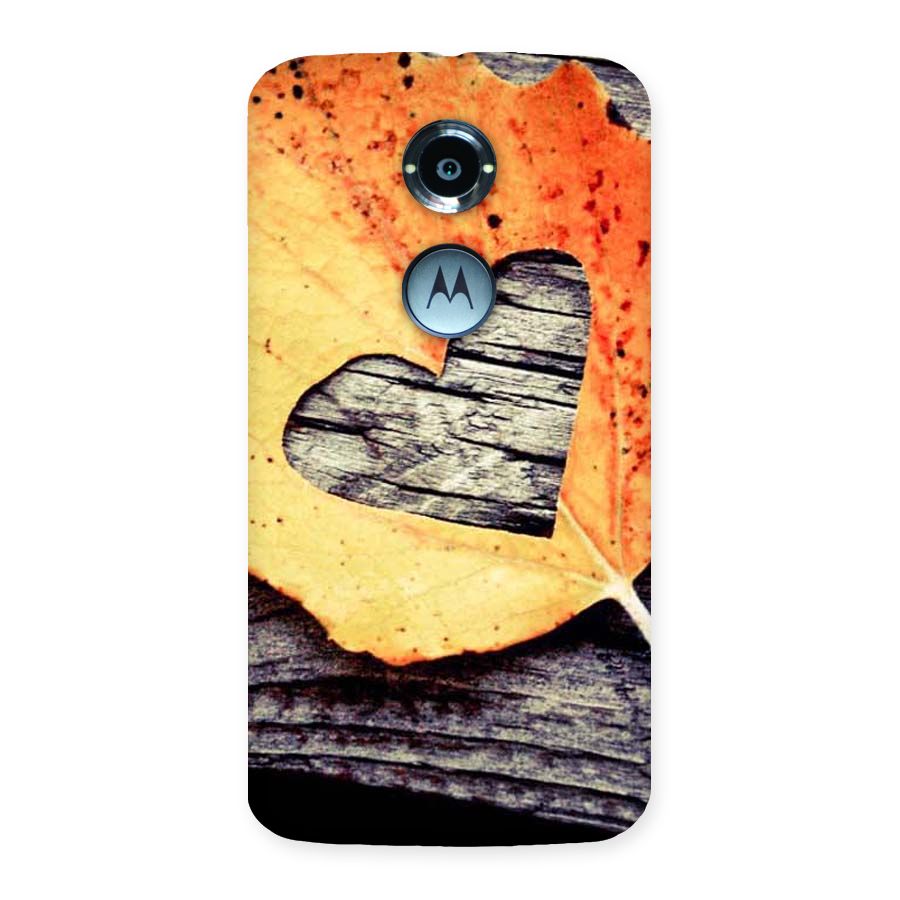 Wood Heart Leaf Back Case for Moto X 2nd Gen
