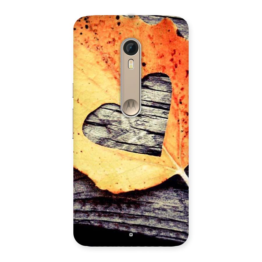 Wood Heart Leaf Back Case for Motorola Moto X Style