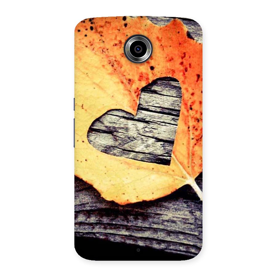 Wood Heart Leaf Back Case for Nexsus 6