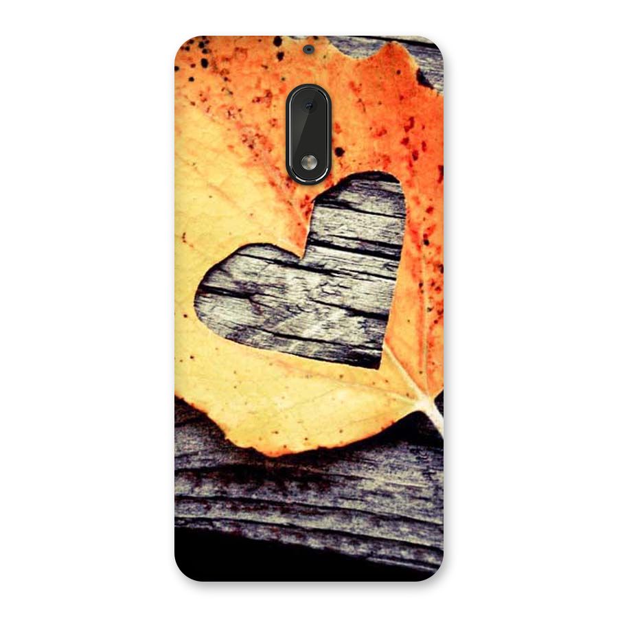 Wood Heart Leaf Back Case for Nokia 6