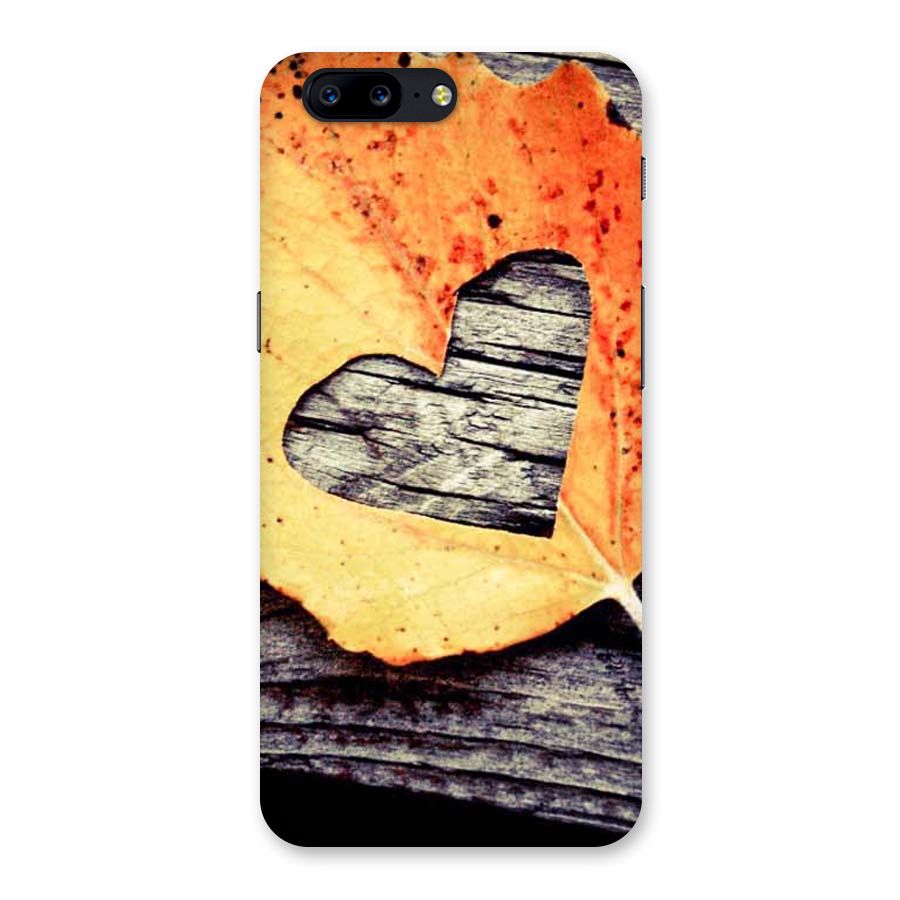 Wood Heart Leaf Back Case for OnePlus 5