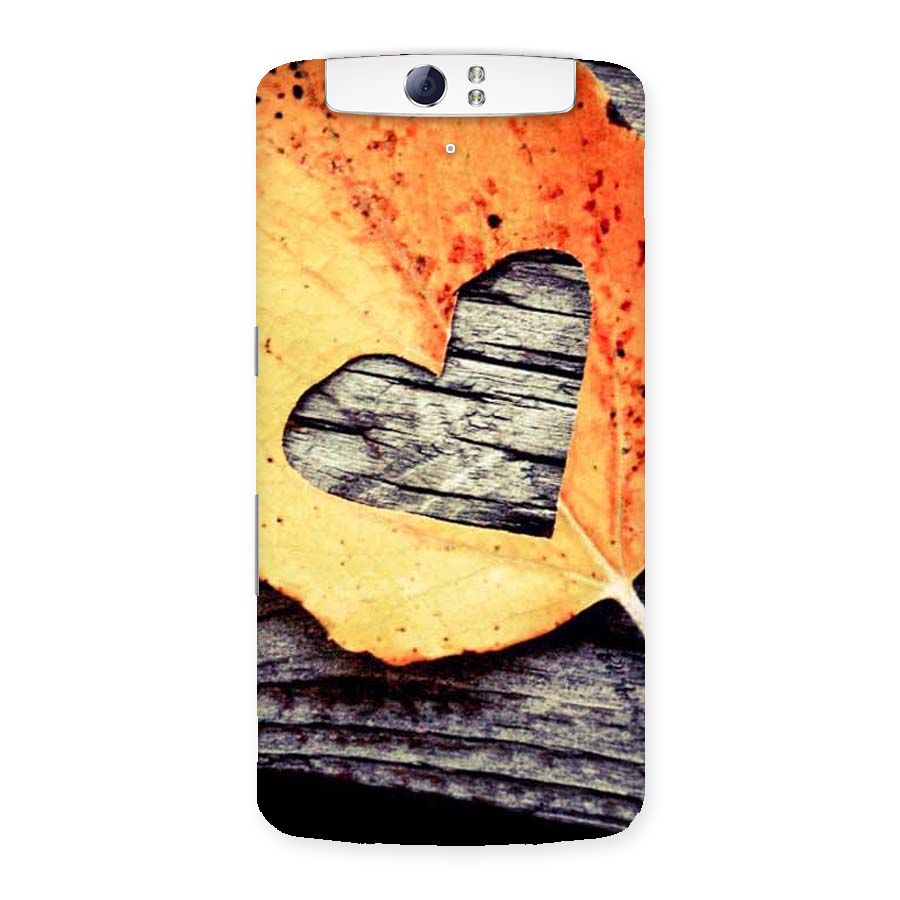 Wood Heart Leaf Back Case for Oppo N1