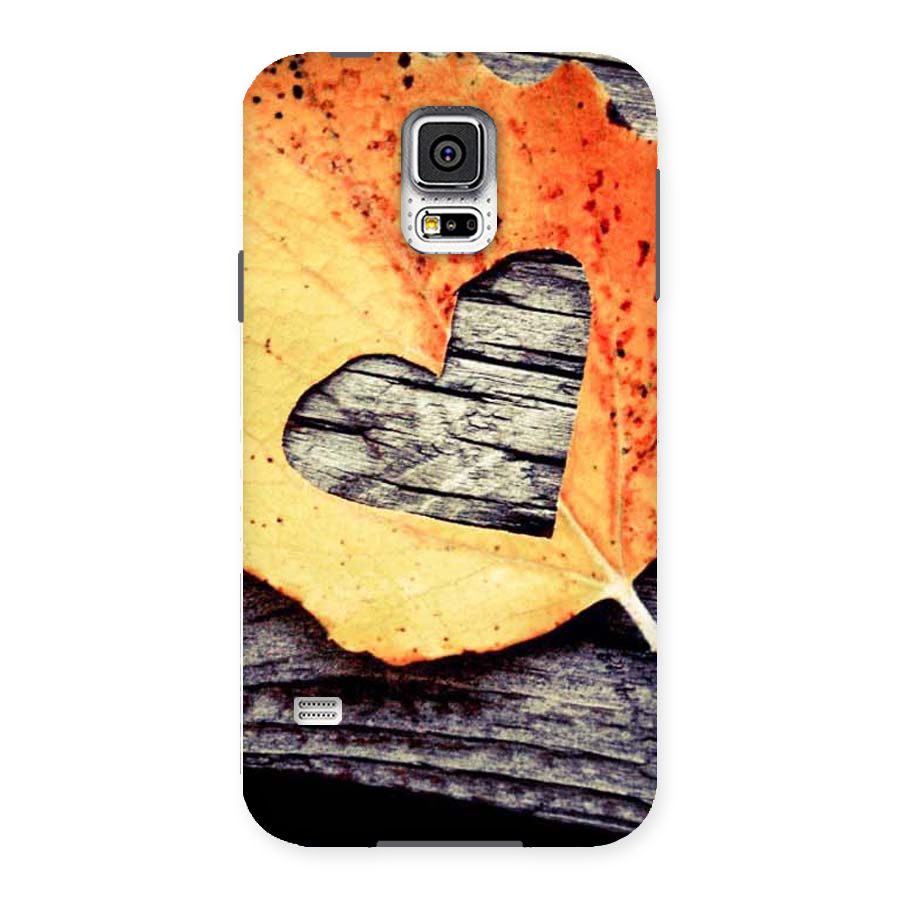Wood Heart Leaf Back Case for Samsung Galaxy S5