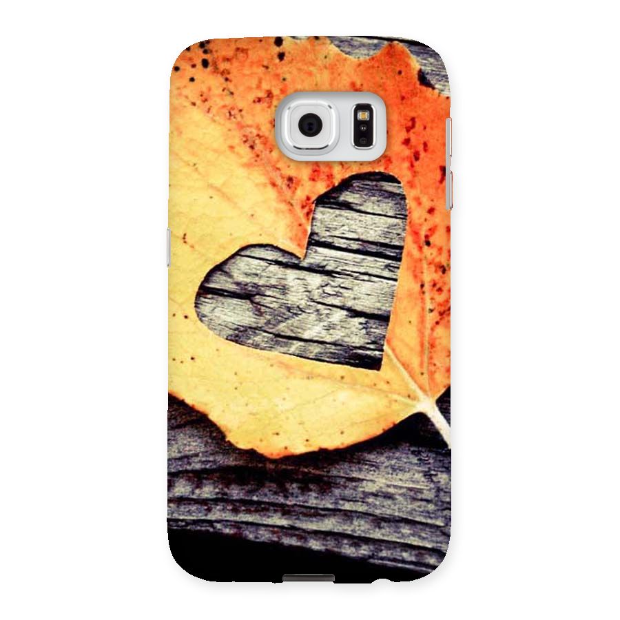 Wood Heart Leaf Back Case for Samsung Galaxy S6