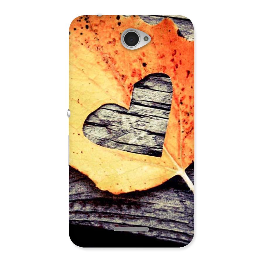 Wood Heart Leaf Back Case for Sony Xperia E4