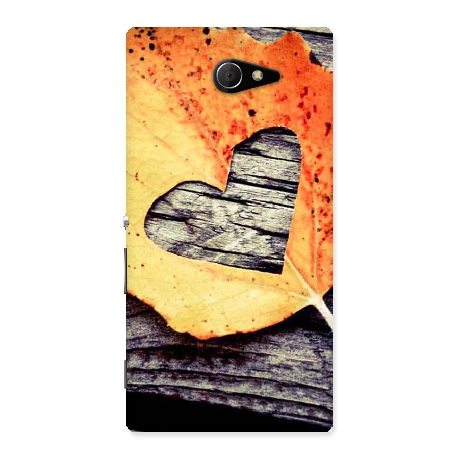 Wood Heart Leaf Back Case for Sony Xperia M2