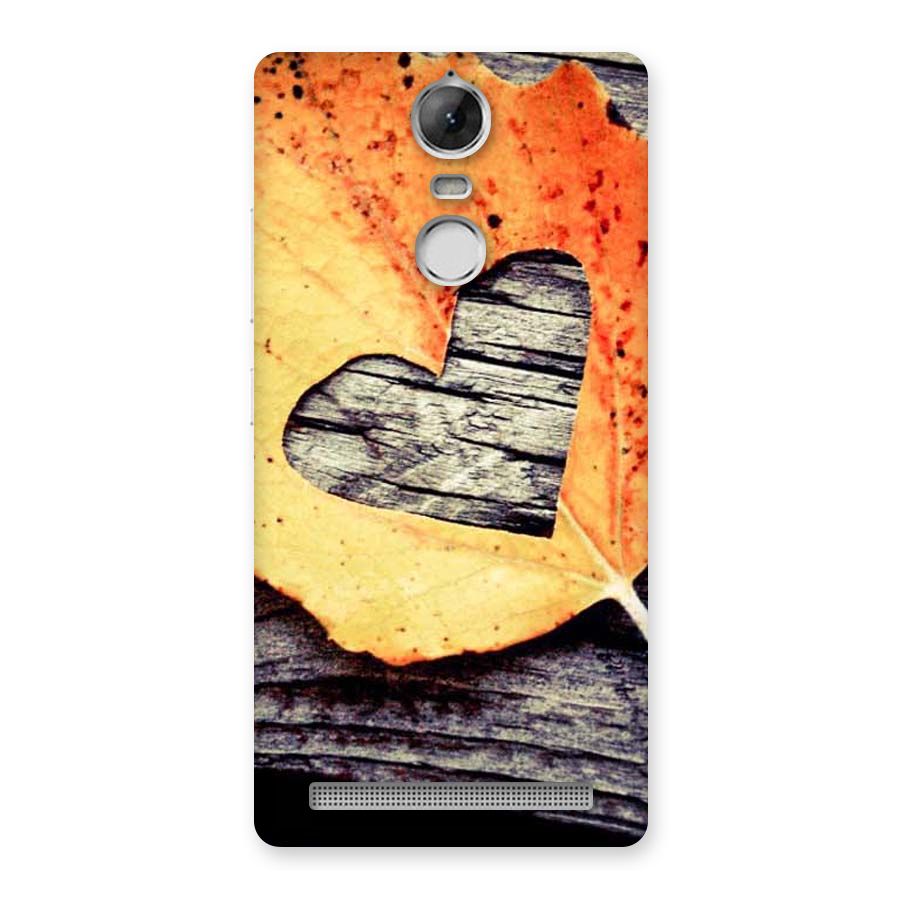 Wood Heart Leaf Back Case for Vibe K5 Note