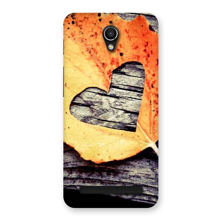 Wood Heart Leaf Back Case for Zenfone Go