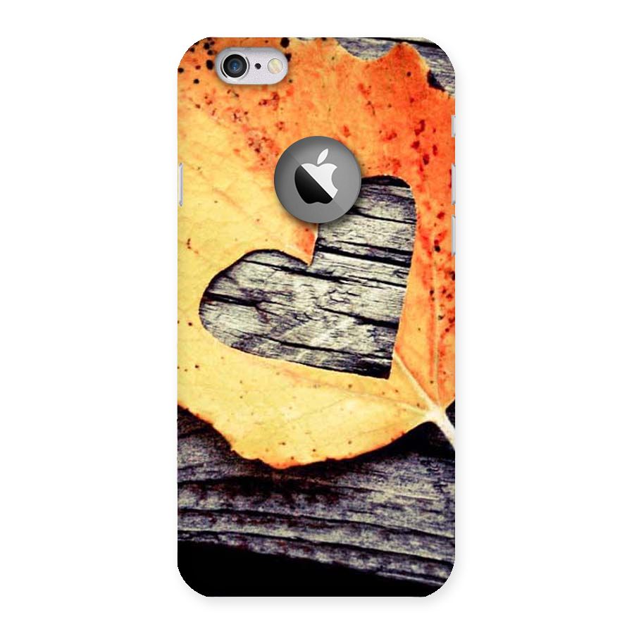 Wood Heart Leaf Back Case for iPhone 6 Logo Cut