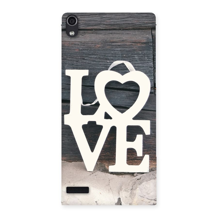 Wood Love Lock Back Case for Ascend P6