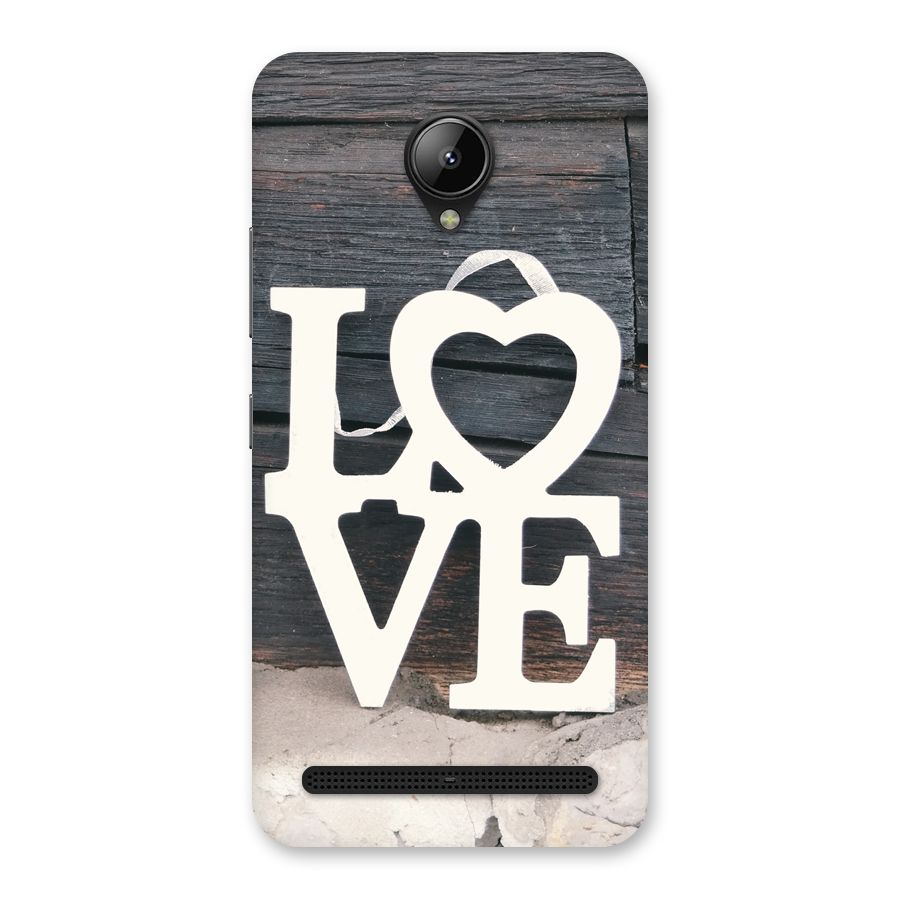 Wood Love Lock Back Case for Lenovo C2
