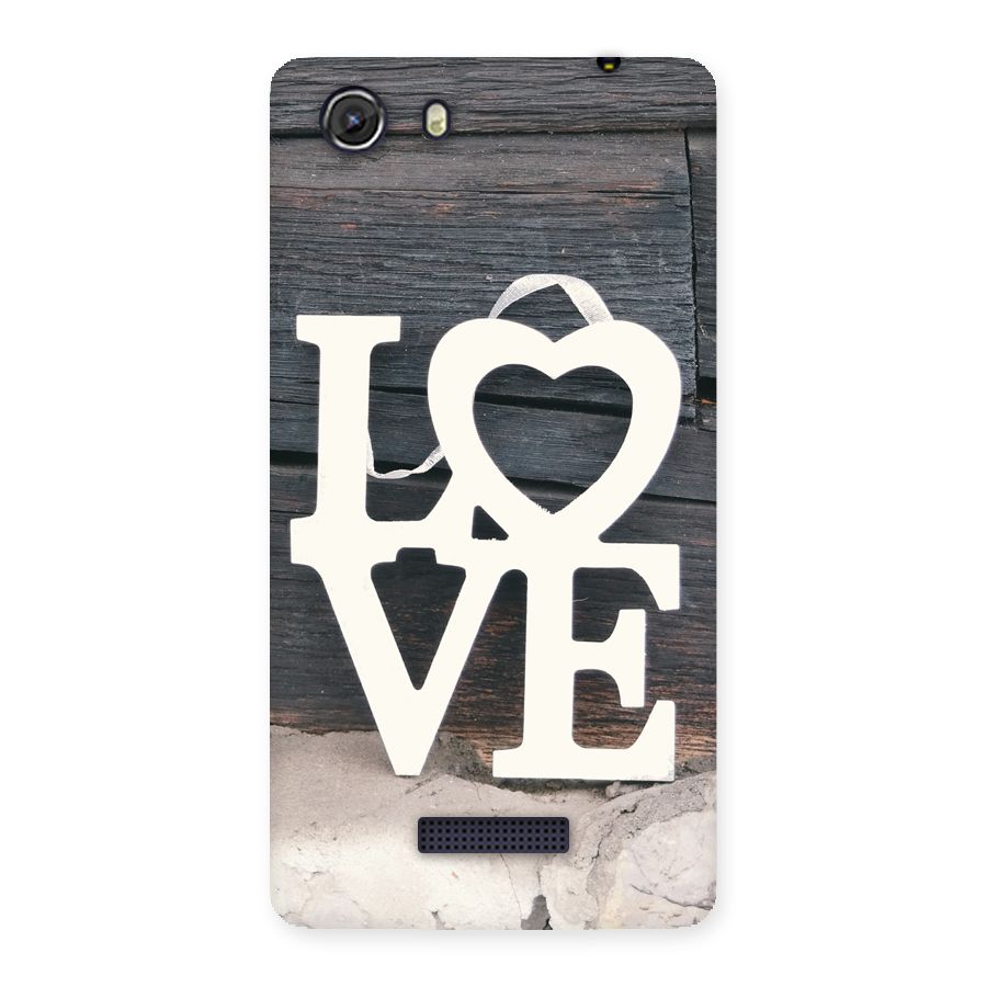 Wood Love Lock Back Case for Micromax Unite 3