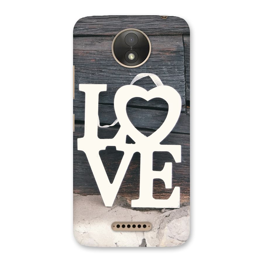 Wood Love Lock Back Case for Moto C Plus