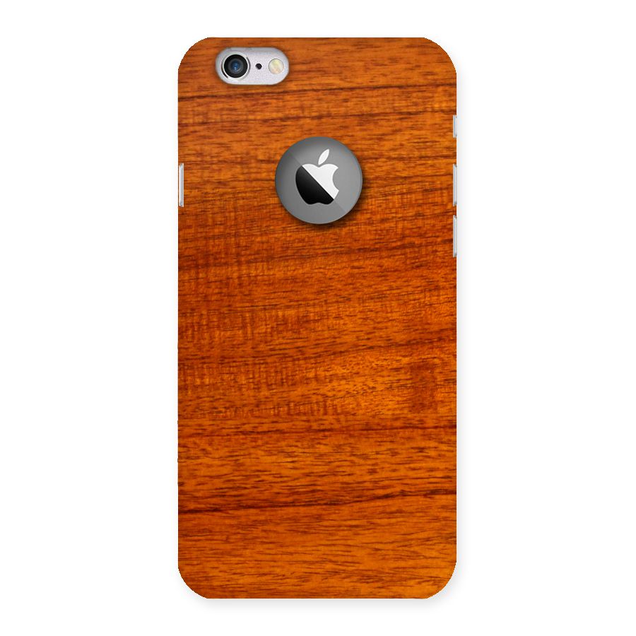 Wood Texture Design Back Case for iPhone 6 Logo Cut