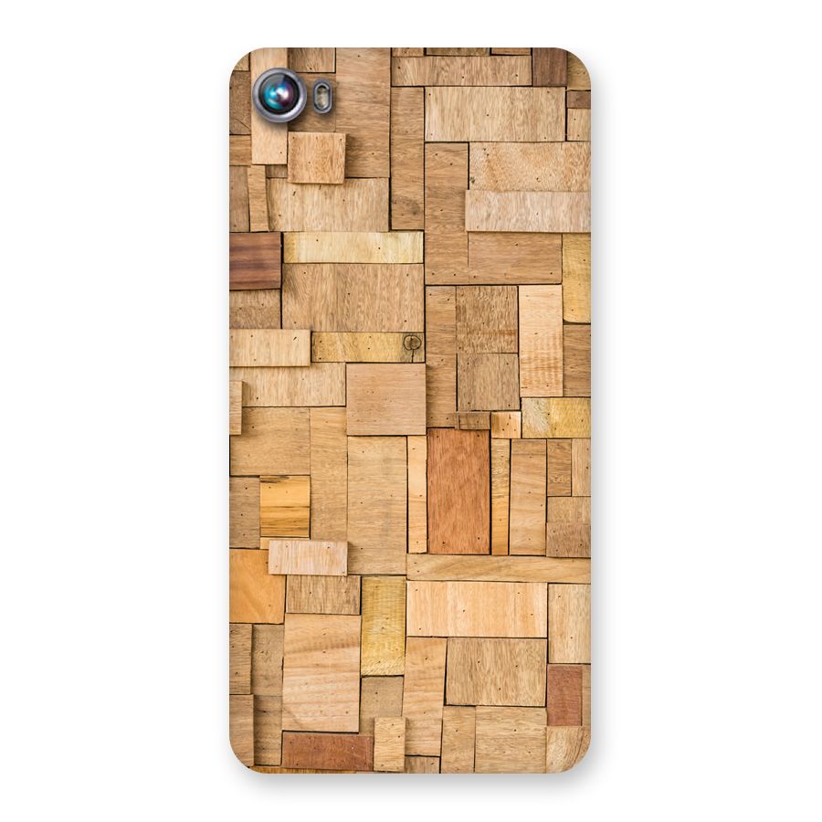 Wooden Blocks Back Case for Micromax Canvas Fire 4 A107