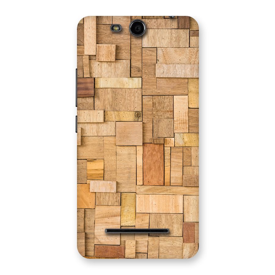 Wooden Blocks Back Case for Micromax Canvas Juice 3 Q392