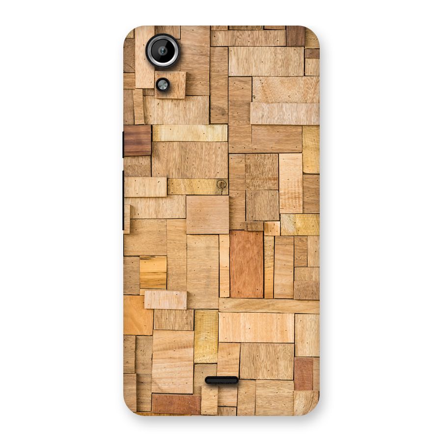 Wooden Blocks Back Case for Micromax Canvas Selfie Lens Q345