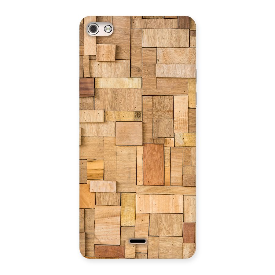 Wooden Blocks Back Case for Micromax Canvas Silver 5