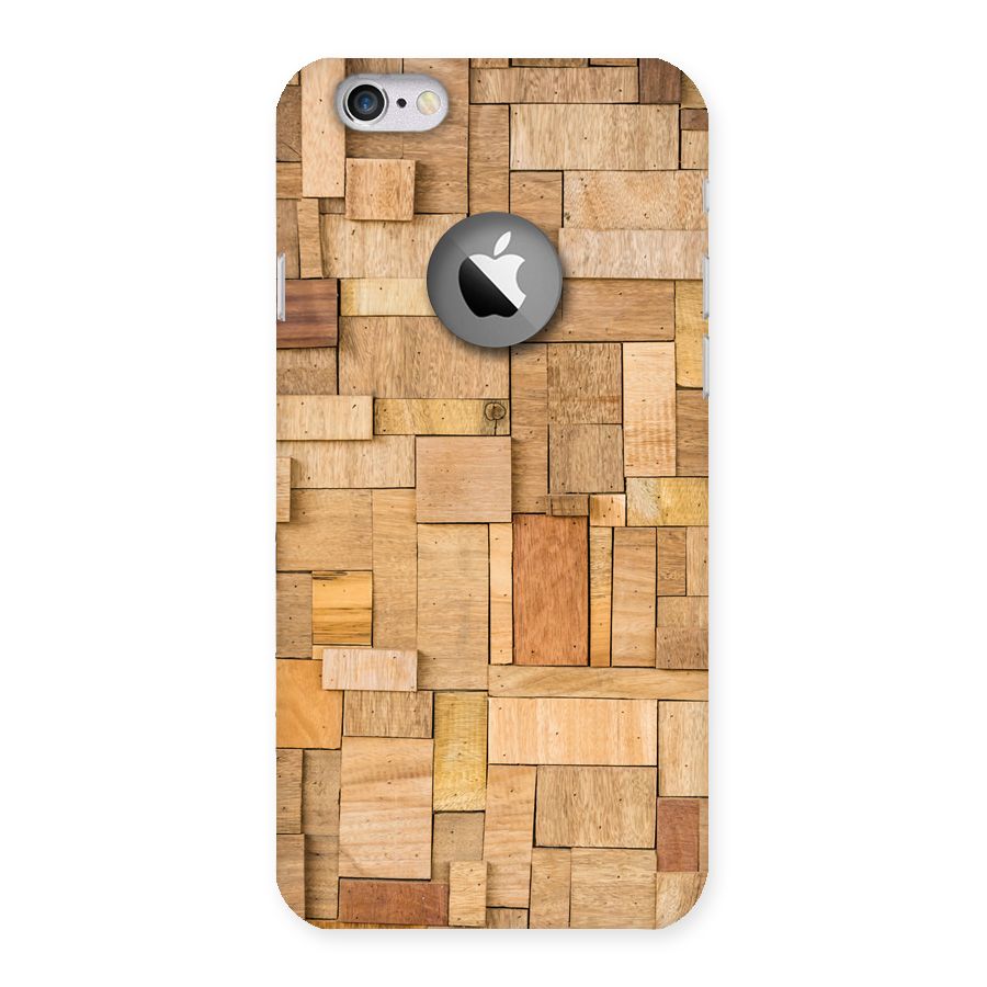 Wooden Blocks Back Case for iPhone 6 Logo Cut