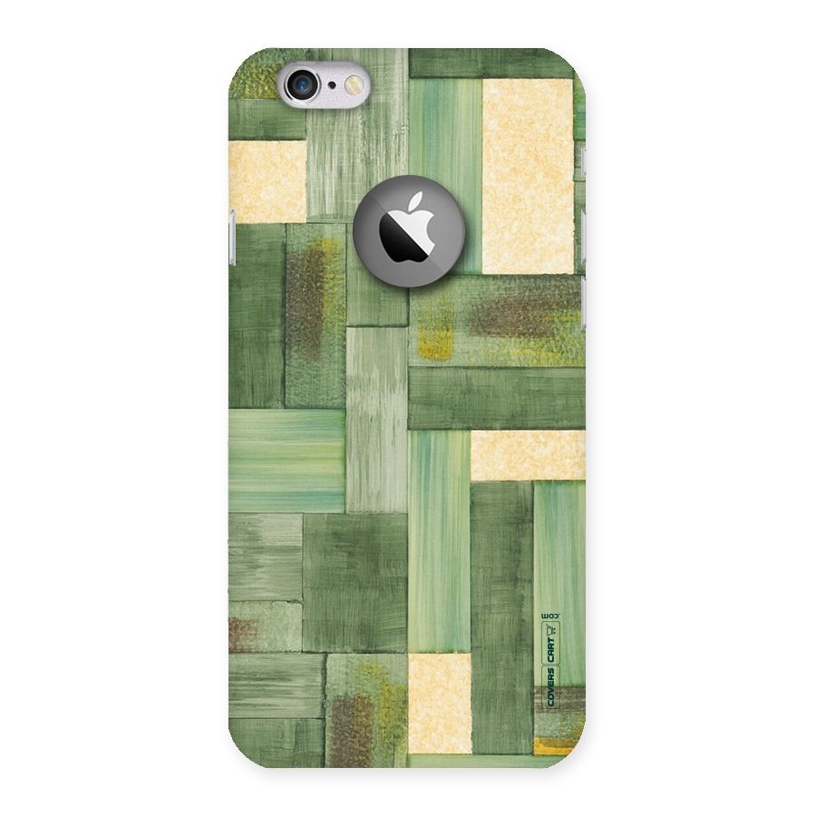 Wooden Green Texture Back Case for iPhone 6 Logo Cut