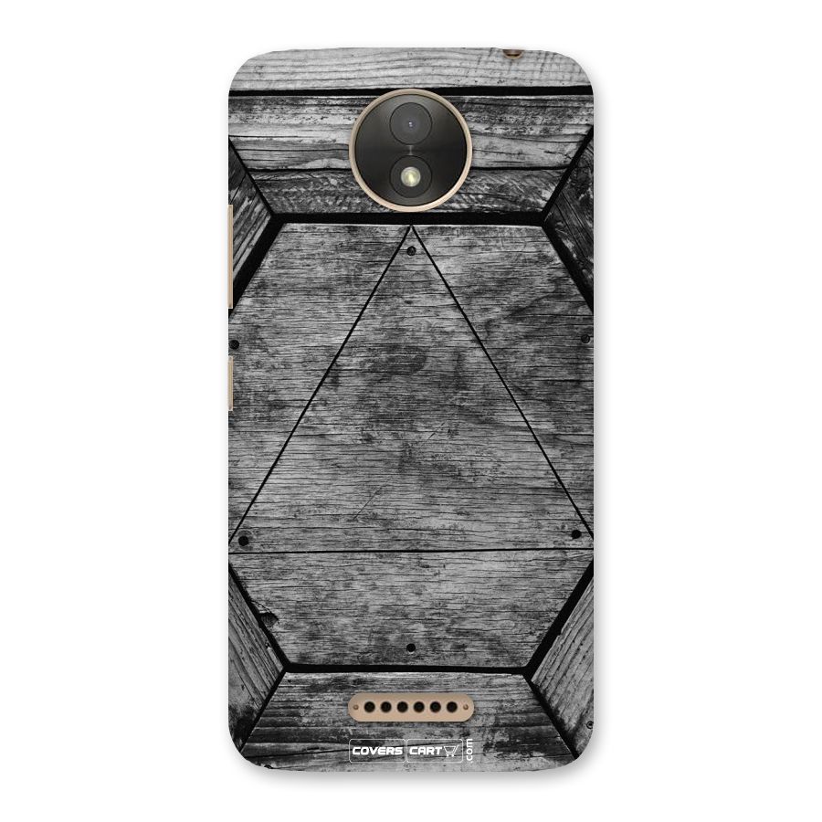 Wooden Hexagon Back Case for Moto C Plus