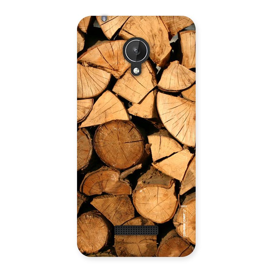 Wooden Logs Back Case for Micromax Canvas Spark Q380