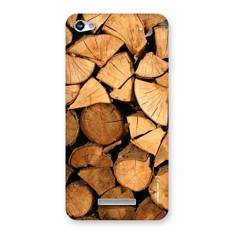 Wooden Logs Back Case for Micromax Hue 2