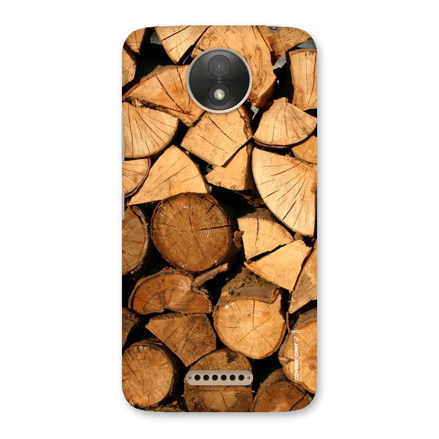 Wooden Logs Back Case for Moto C Plus