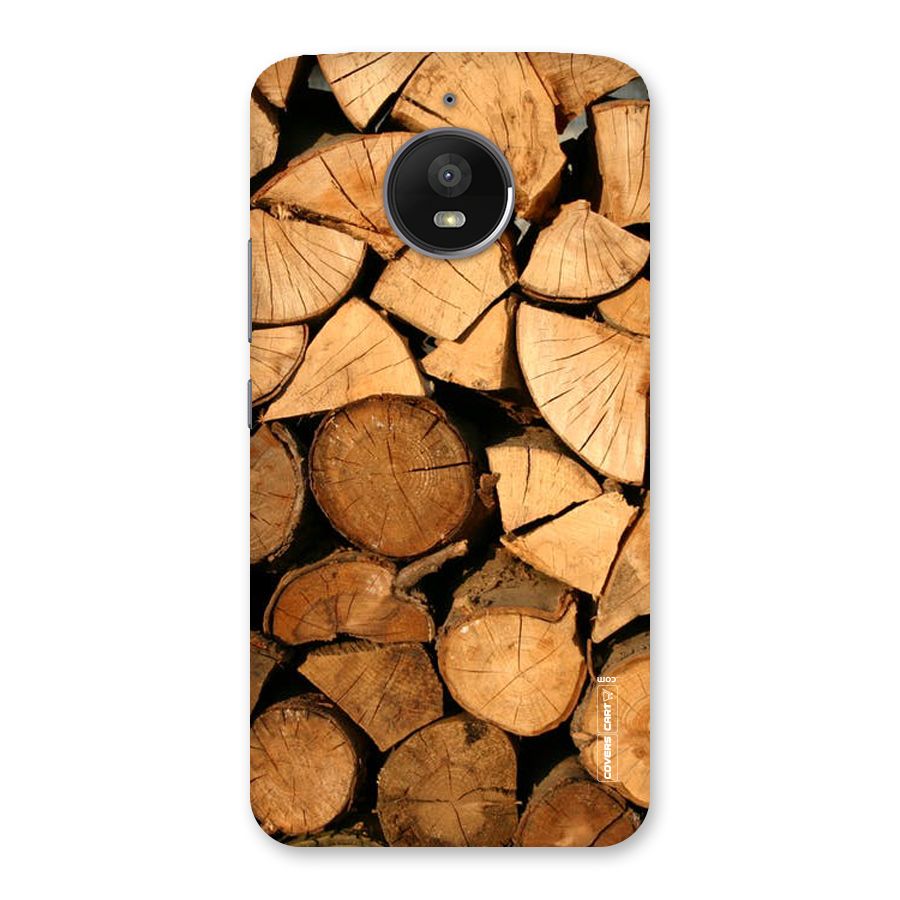 Wooden Logs Back Case for Moto E4 Plus