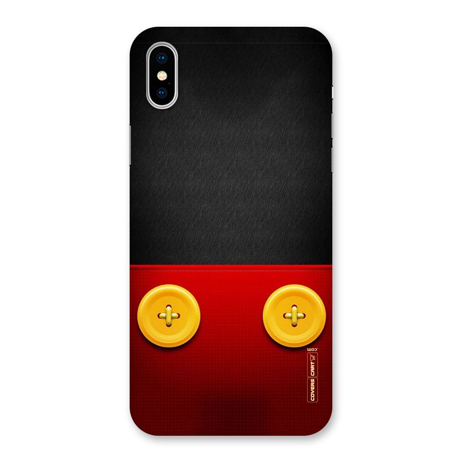 Yellow Button Back Case for iPhone X