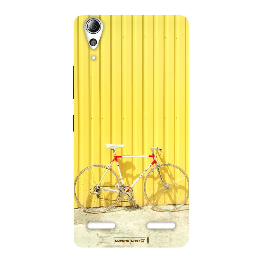 Yellow Cycle Classic Back Case for Lenovo A6000 Plus