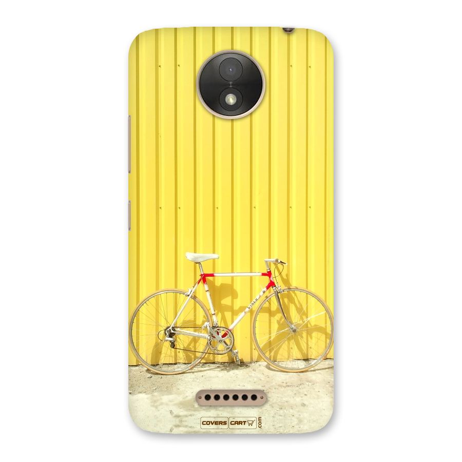Yellow Cycle Classic Back Case for Moto C Plus