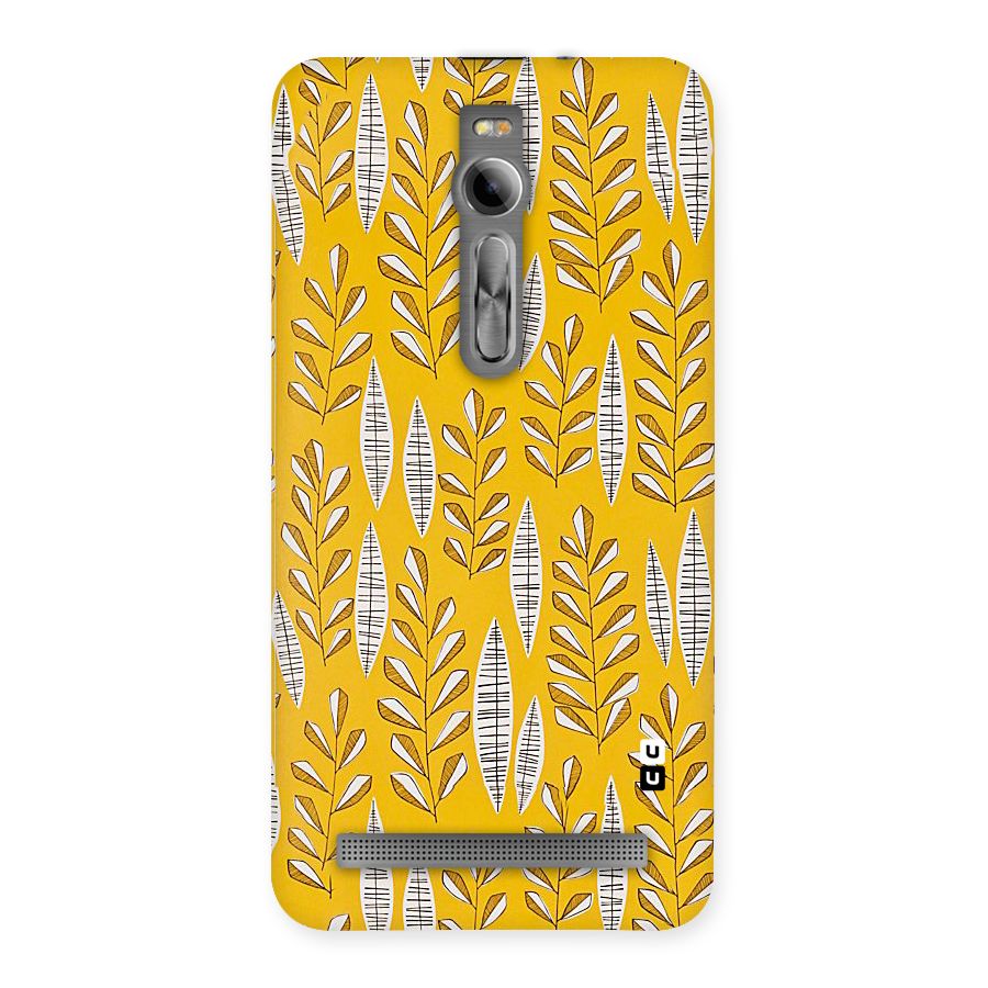 Yellow Leaf Pattern Back Case for Asus Zenfone 2