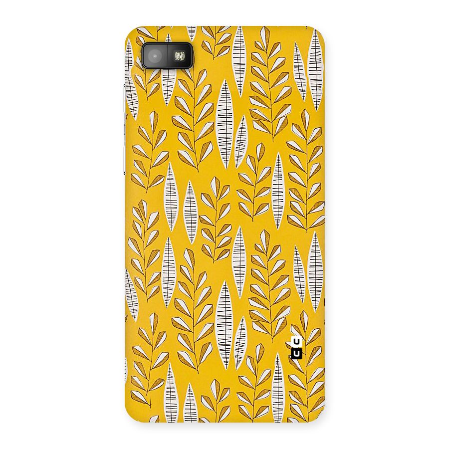Yellow Leaf Pattern Back Case for Blackberry Z10