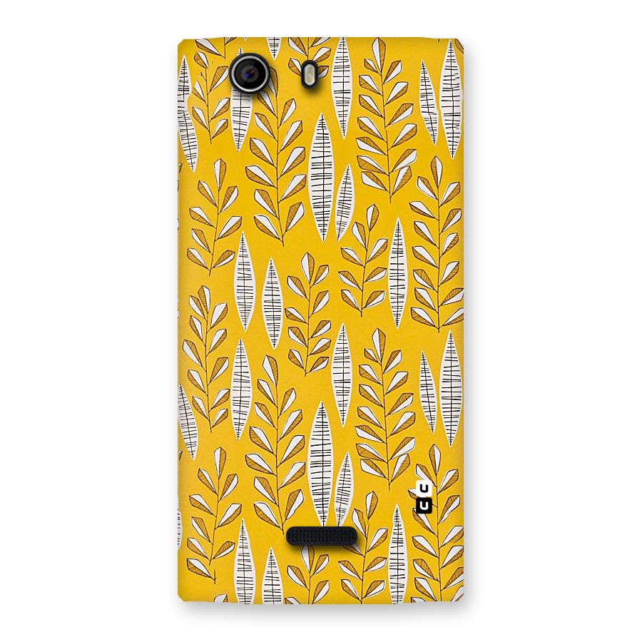 Yellow Leaf Pattern Back Case for Canvas Nitro 2 E311