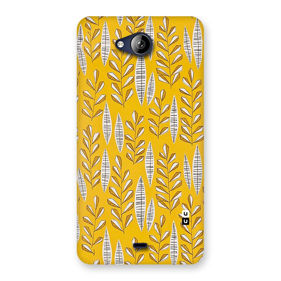 Yellow Leaf Pattern Back Case for Canvas Play Q355