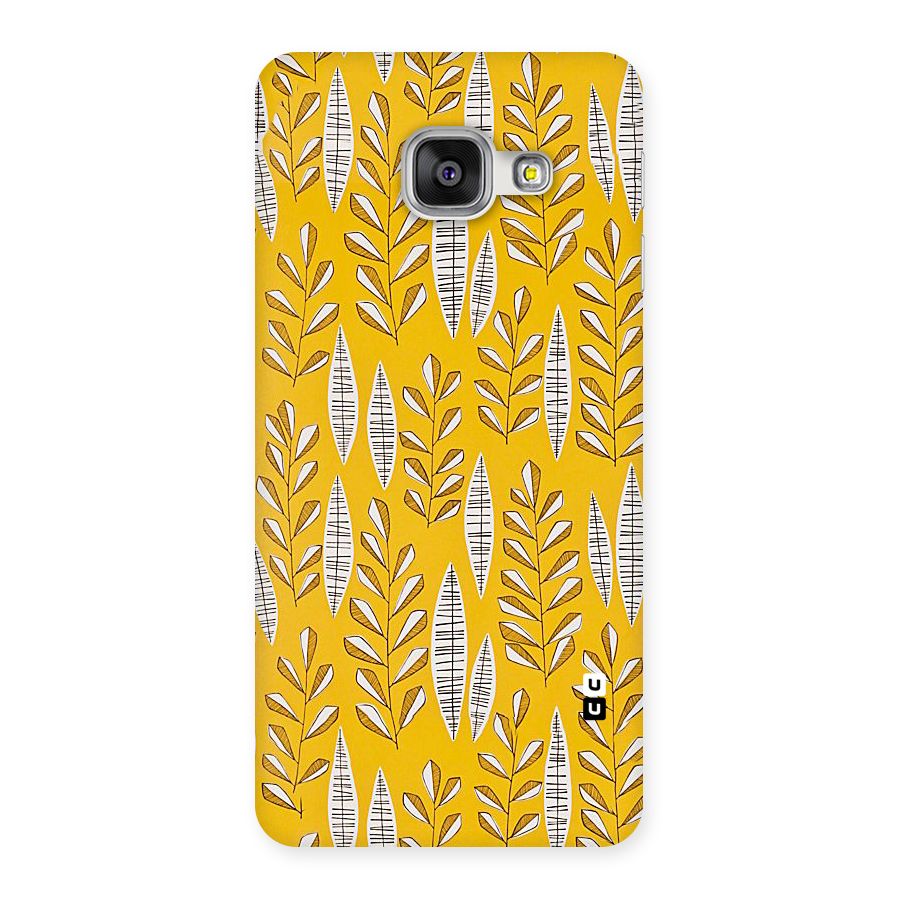 Yellow Leaf Pattern Back Case for Galaxy A3 2016