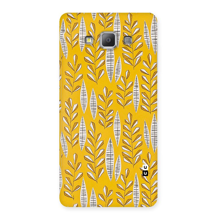 Yellow Leaf Pattern Back Case for Galaxy A7